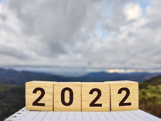 New Year Concept. 2022 text background. Stock photo.