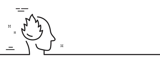 Stress line icon. Anxiety depression sign. Mental health symbol. Minimal line illustration background. Stress line icon pattern banner. White web template concept. Vector