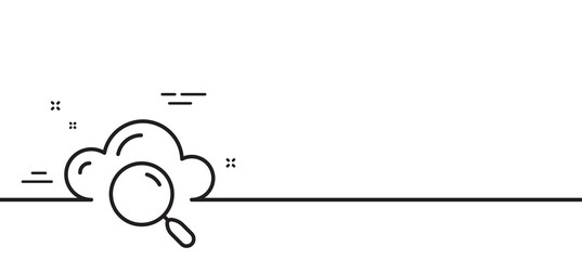 Cloud computing search line icon. Internet data storage sign. File hosting technology symbol. Minimal line illustration background. Cloud computing line icon pattern banner. Vector