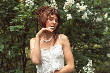 Woman in French retro style