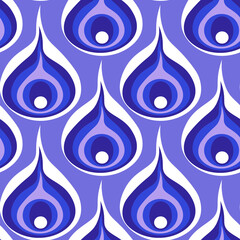 A seamless pattern on a square background - a peacock feather or an onion in section. Design element, surreal