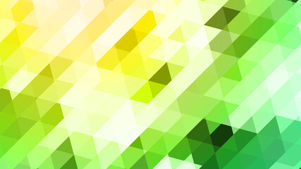Plakat Abstract Mosaic Background with Green and Yellow Triangles