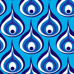 A seamless pattern on a square background - a peacock feather or an onion in section. Design element, surreal