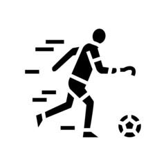 Fototapeta na wymiar soccer football playing handicapped athlete glyph icon vector. soccer football playing handicapped athlete sign. isolated contour symbol black illustration