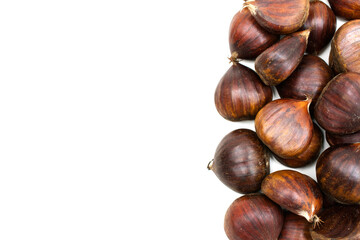 Obraz premium Fresh chestnuts close up.