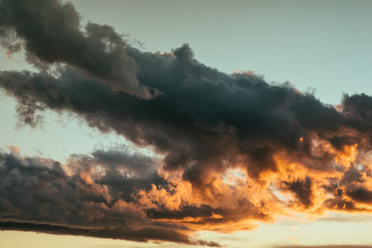 sunset through a big cloud 