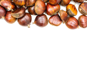 Fresh chestnuts close up.