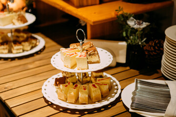 delicious cheesecake dessert festive table sweets food