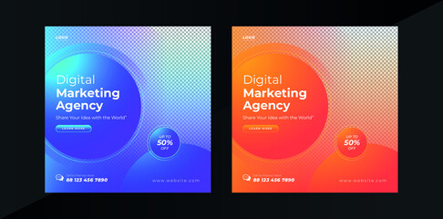 Digital marketing and corporate social media post and web banner template