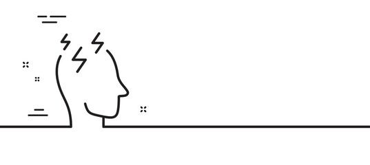 Stress line icon. Anxiety depression sign. Mental health symbol. Minimal line illustration background. Stress line icon pattern banner. White web template concept. Vector