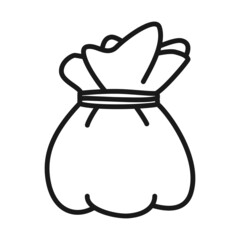 Line art black and white money purse