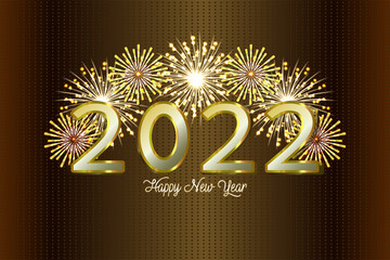 New Year 2022, fireworks background with copy space. illustration vector.