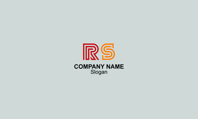 Initial letter RS uppercase modern lines logo design template elements. Logo Design.
