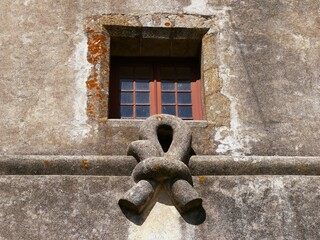 Détail du château fort d'Evoramonte dans la région de l'Alentejo au Portugal