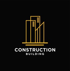 Home and building construction logo template vector, architectural line style building