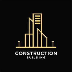 Home and building construction logo template vector, architectural line style building