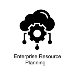 Enterprise Resource Planning vector Solid Icon Design illustration. Digitalization and Industry Symbol on White background EPS 10 File