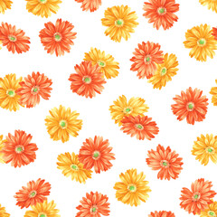Hand-painted gerbera with a total flower pattern,