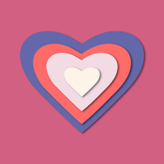 Paper heart, modern colors