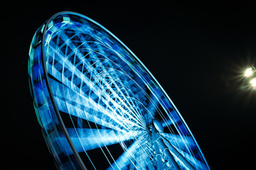 the ferris wheel on the burgplatz in düsseldorf photographed during christmas at night with a...