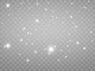 Glow effect. Vector illustration. Christmas dust. Falling snow. Praznik.	
