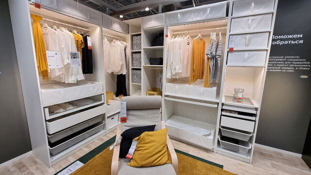 Wardrobes for sale in the Ikea furniture store