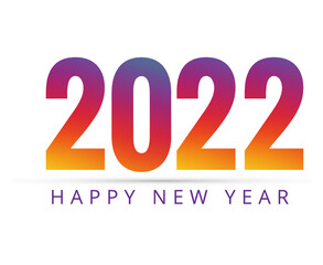 Happy New Year 2022 Design Abstract Holiday Vector Illustration Gradient With White Background