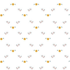 Floral Collection. Seamless pattern, floral decorative elements. White background.
