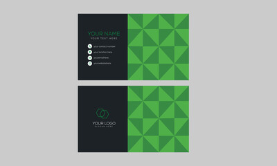 green geometric modern business card design template
