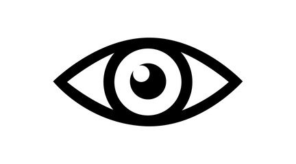 Eye icon. Vector isolated black and white editable illustration of an eye