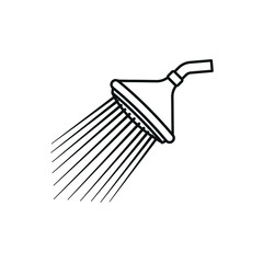 Shower head line icon vector