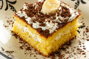 Traditional Turkish dessert with sherbet, Revani