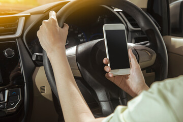 Woman hand holding a mobile phone