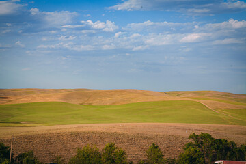 landscape with field and blue sky