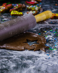 Preparation of Christmas cookies.