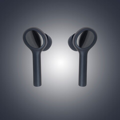 Wireless headphones on a white background.