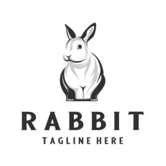 Obraz na płótnie Canvas Sitting rabbit illustration design logo