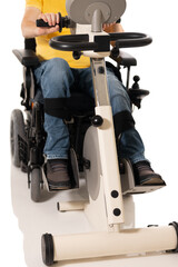 Disabled man have a rehabilitation exercises