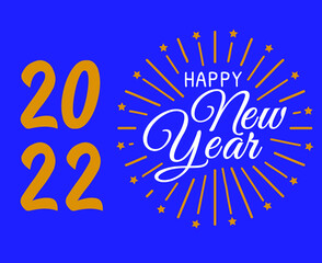 Happy New Year 2022 Design Abstract Holiday Vector Illustration Yellow And White With Purple Background