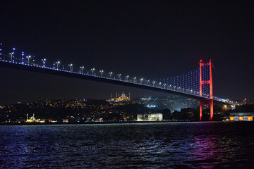 city bridge at night