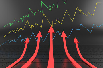 3d rendering finance development concept