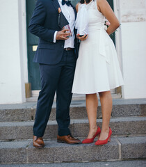 Indian bridal couple posing together