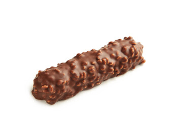 Chocolate bar isolated on white background. Sweety snack