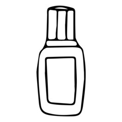 Vector image of a corrector for filling in errors, pens. Black outline, doodle. School supplies for writing.