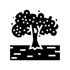 cultivation olive tree glyph icon vector. cultivation olive tree sign. isolated contour symbol black illustration