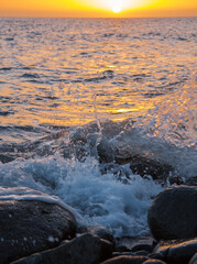 Orange sunset by the sea