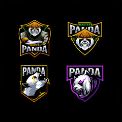 Panda logo mascot collection template design