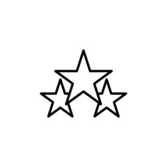 Stars black outline icon. Favorite, best rating, award symbol. Success concept. Trendy flat sign isolated on white used for: illustration, logo, mobile, app, design, web, dev, ui, gui. Vector EPS 10