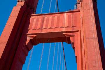 Details and fragments of the golden gate bridge