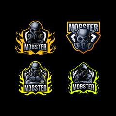 Fototapeta na wymiar Mobster logo mascot collection template design
